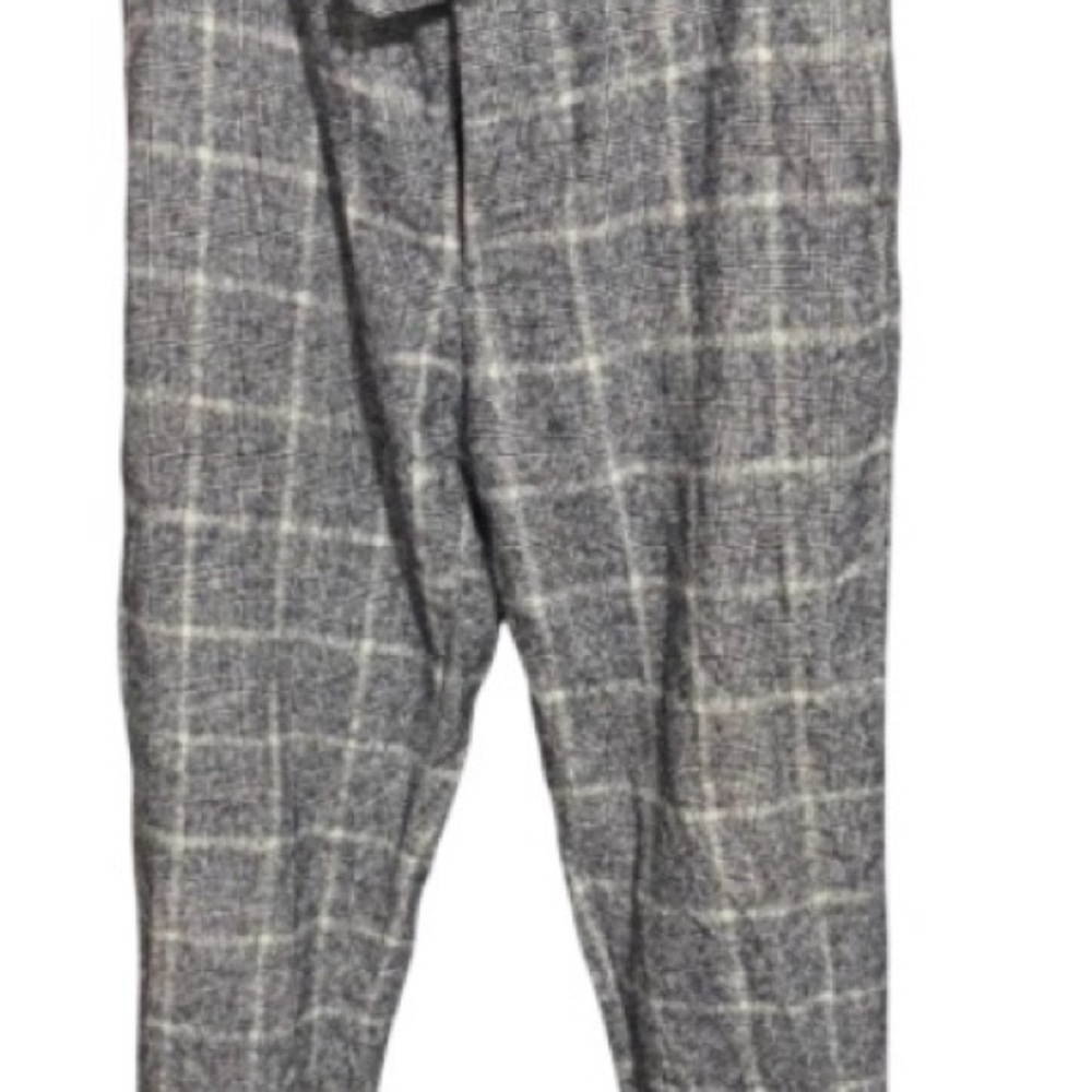 Elegant Gray Plaid Men's Dress Pants